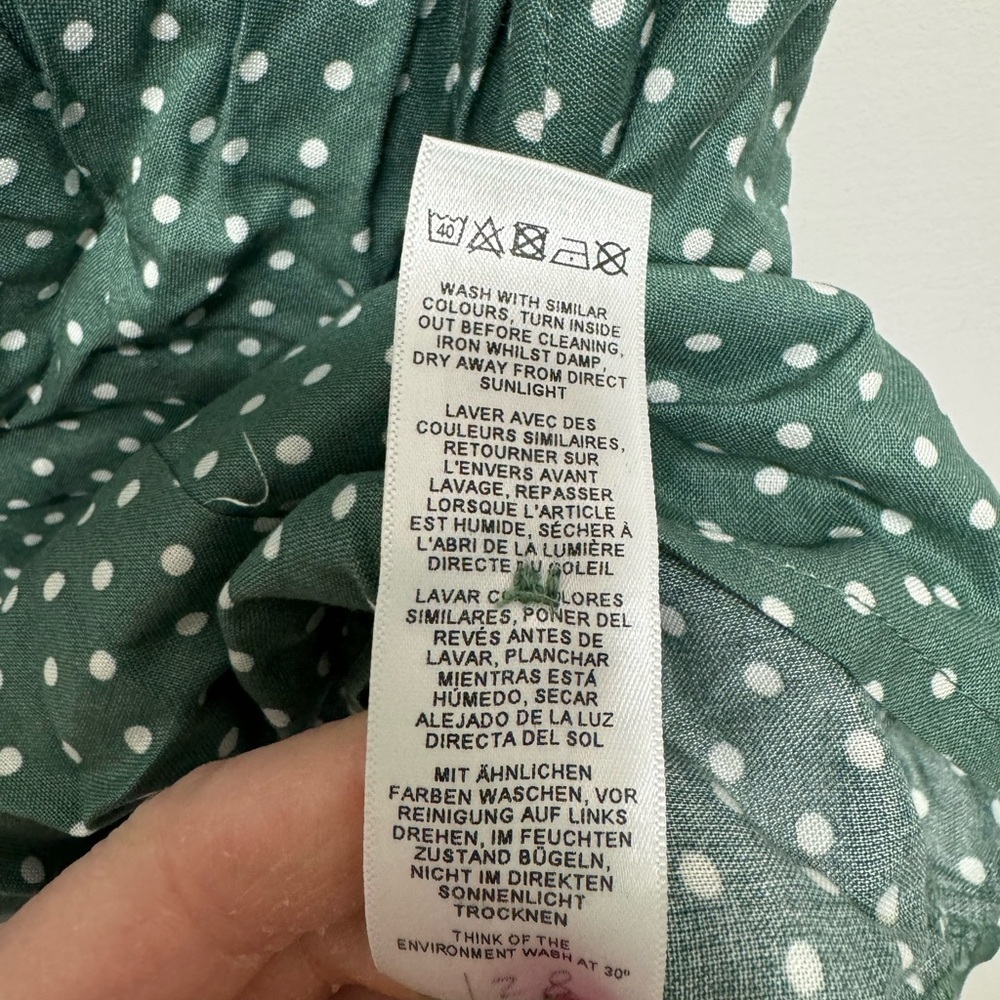 ✨NWT✨ ASOS Green Polka Dot Button-Up Skirt - Picture 8 of 9